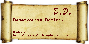 Demetrovits Dominik névjegykártya